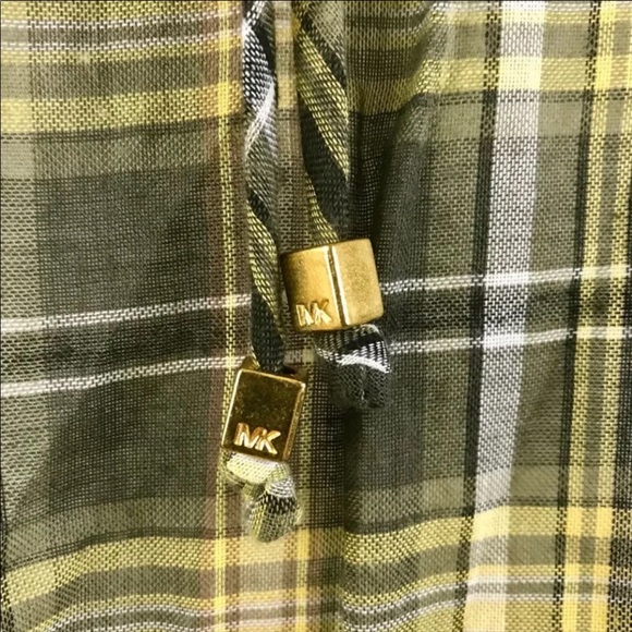 MICHAEL KORS Plaid 3/4 Sleeve Peasant Top - Picture 3 of 6